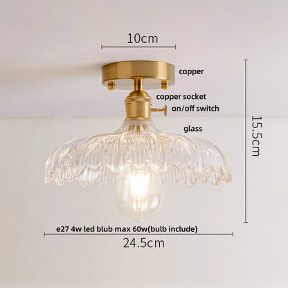 Decorbites™ Amber Ice Crack Glass Wood Deckenleuchte - Nordisch Modernes LED-Leuchten