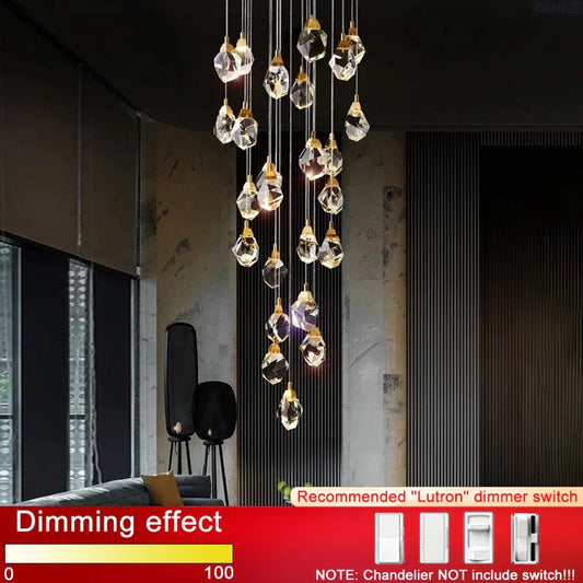 Decorbites™ Diamantkristall-Kugelleuchter LED-Hängeleuchte Goldarmatur