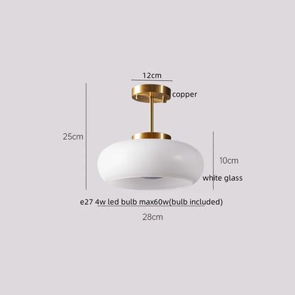 Decorbites™ Baumwoll-Form LED-Deckenleuchte – Creme. Nordischer Stil, Flur Balkon Veranda Licht.