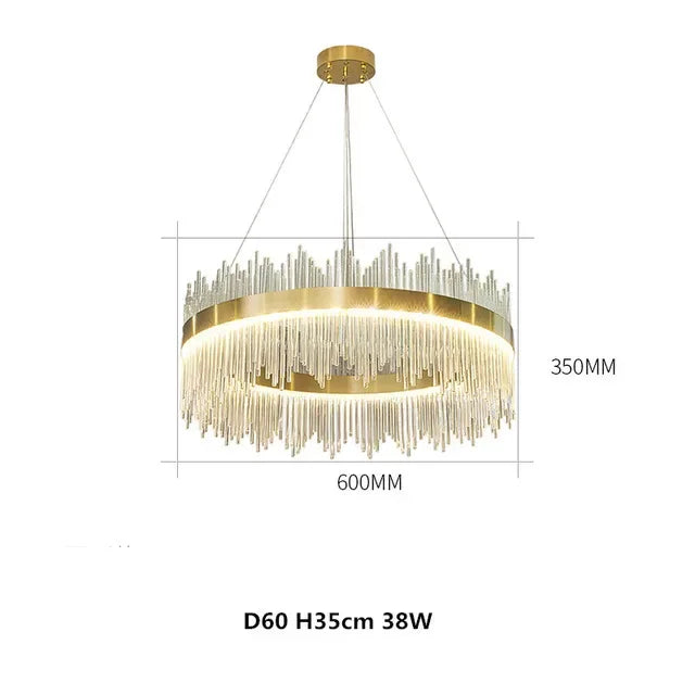 Gold Dimmable Crystal Pendant