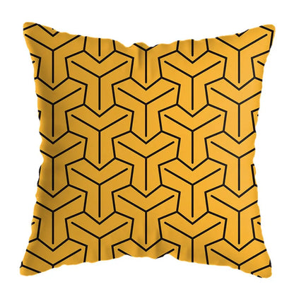 Decorbites™ Geometrisches Hirsch-Print Kissenbezug 45x45 cm - Gelb Hausteppich-Dekoration