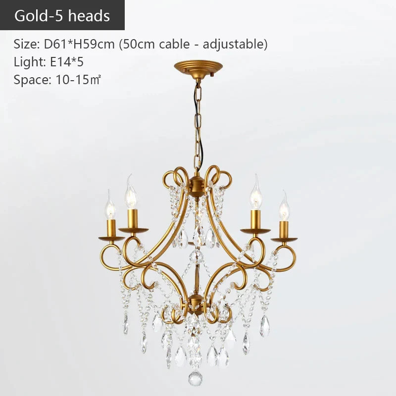 DecorBites™ Iron Crystal Chandelier: Modern Industrial Luxury for Home Lighting