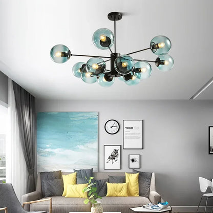 DecorBites™ Adjustable Ball Glass Lustre Chandelier for Living, Dining, Bedroom Lighting