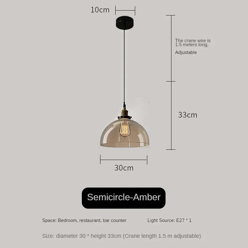 Decorbites™ Bernsteinfarbenes Vintage-Glas-Pendant-Licht für elegante Esszimmer-Dekoration
