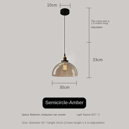 Decorbites™ Bernsteinfarbenes Vintage-Glas-Pendant-Licht für elegante Esszimmer-Dekoration