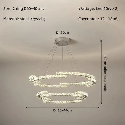 Decorbites™ Kristall-LED-Kronleuchter Anhängerleuchte Moderne Luxus-Eingangshalle Deckenlampe