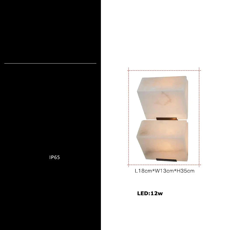 Decorbites™ Art-Deco-Marmorwürfel-LED-Wandleuchte für Innen- und Außenbereich IP54 wasserdicht
