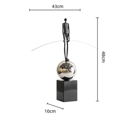 DecorBites™ Human Figure Sculpture Acrobatics Art Decor Abstract Figurine Metal Handicrafts