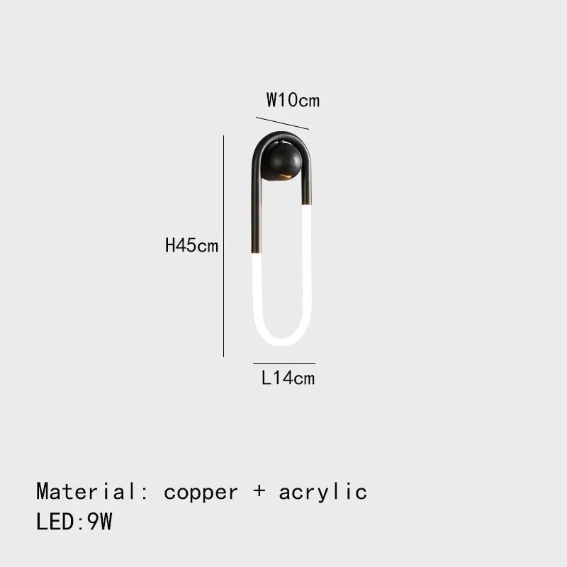 Decorbites™ Ellipse Wandlampen: Gold Schwarz Kupfer Weiß, 3-Farben-Dimmung