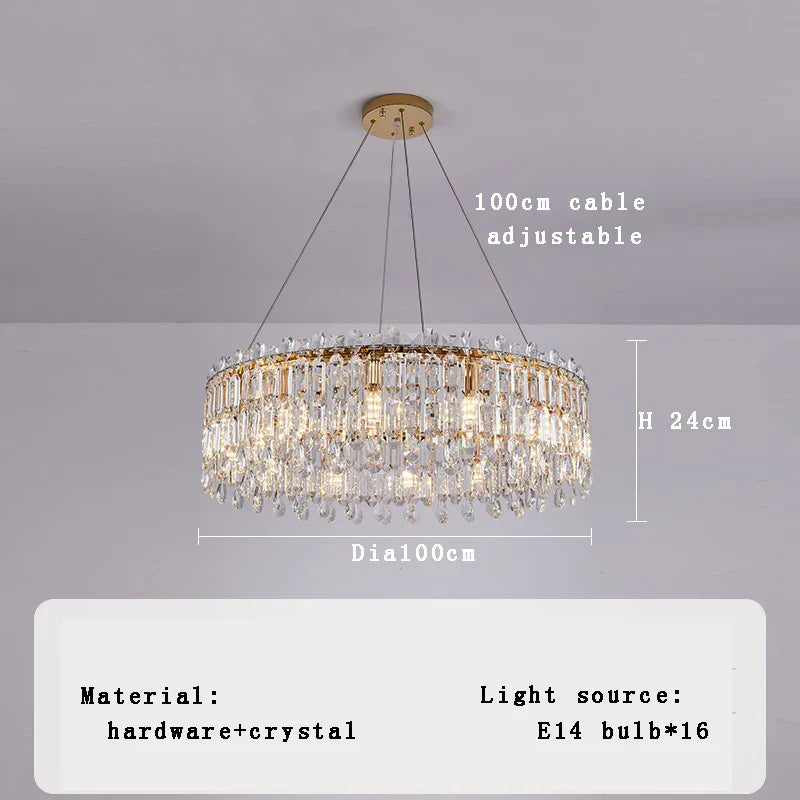 Decorbites™ Kristallanhänger-Lüster für Wohnzimmer Schlafzimmer - Luxus-Hanglampe von Lamparas Lustres