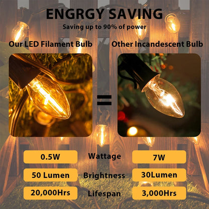 Decorbites™ Gold-Tönung Glas LED-Filament Kerzenleuchter Birne dimmbar 2200K 0,5W 110V 220V