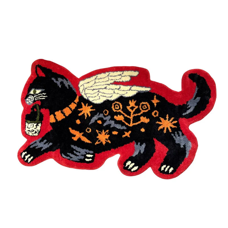 Decorbites™ Flying Tiger Leopard Handgeknüpfter Teppich 50x100 cm Luxuriöser Tiergeformter Teppich