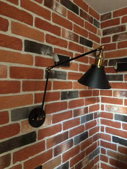 Decorbites™ Schwarze Kupfer Vintage Wandlampe mit langem Arm für Zuhause und Schlafzimmer
