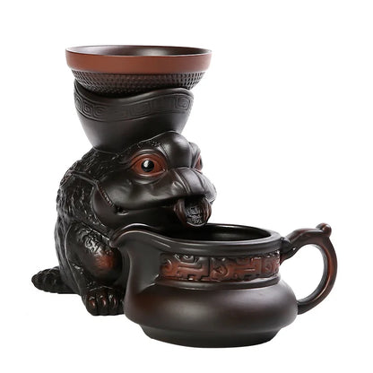 Decorbites™ Drachen-Teeblatt-Trichterfilter für Kung-Fu-Tee, Keramik-Tischdekoration
