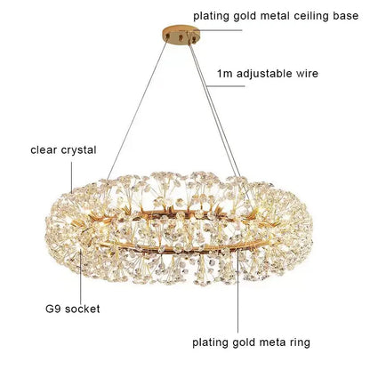 DecorBites™ Crystal LED Ceiling Pendant Chandelier for Home Decoration and Lighting