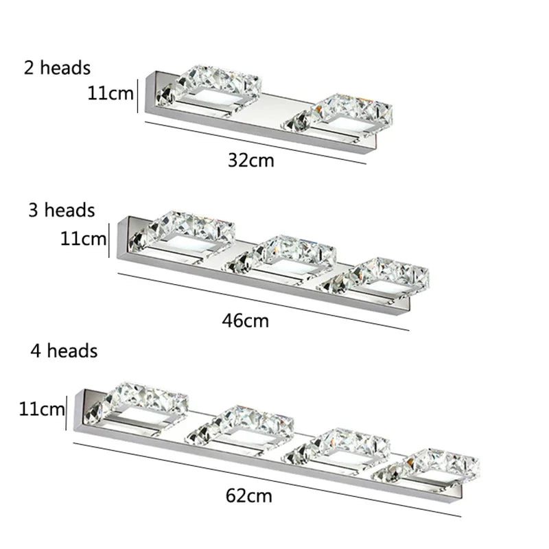 Decorbites™ Crystal-LED-Spiegelscheinwerfer: Moderne Badezimmer-Wandleuchte aus Edelstahl-Beleuchtungseinrichtungen