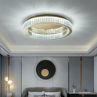 Decorbites™ Gold Kristall Deckenleuchte Ring LED – Moderne Luxus Innenraumbeleuchtung für Zuhause
