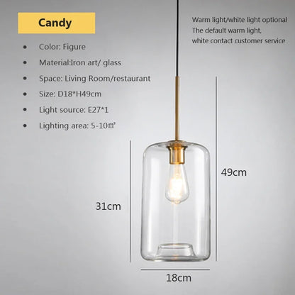 Decorbites™ Industrielles Loft-Glas-Hängeleuchte für Küchen- und Restaurantdekoration