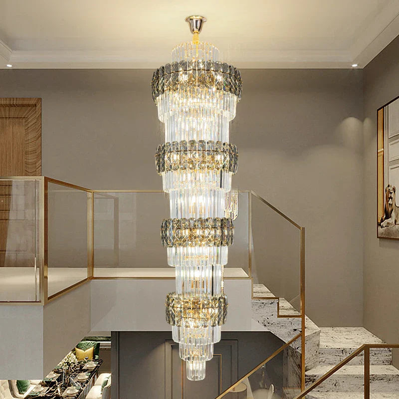 Decorbites™ Elegante Kristall-Hohl-Lang-Lüster für Duplex-Wohnzimmer und Treppenhaus