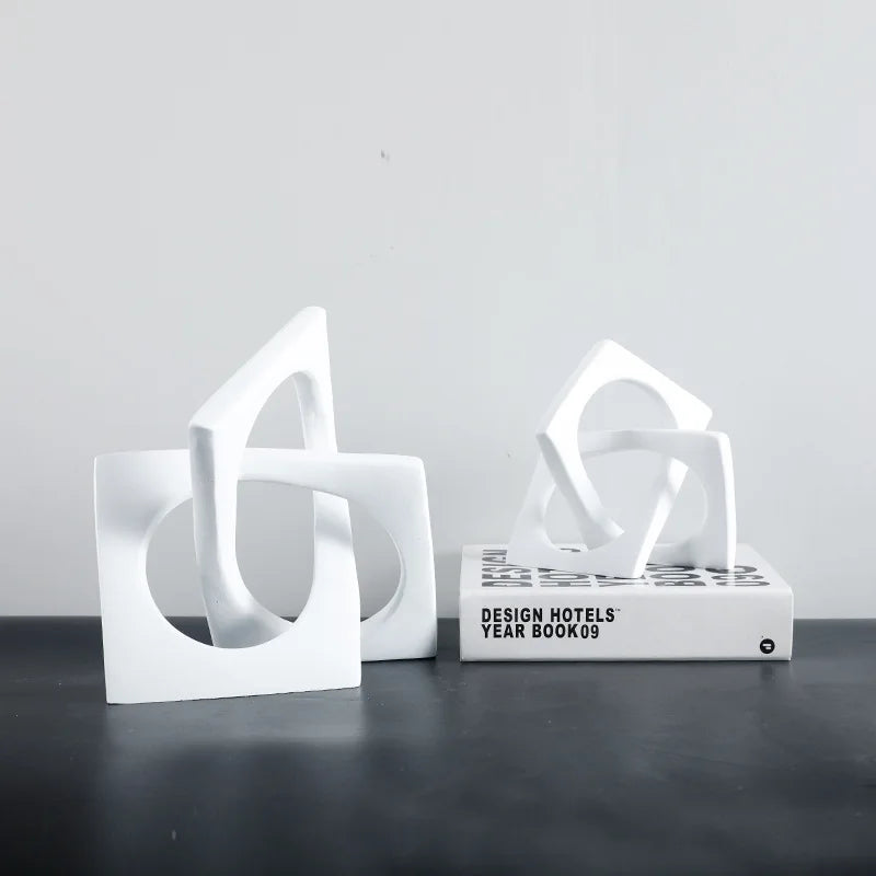 DecorBites™ Geometric Cross Square Ring Sculpture White - Home Decor Ornament