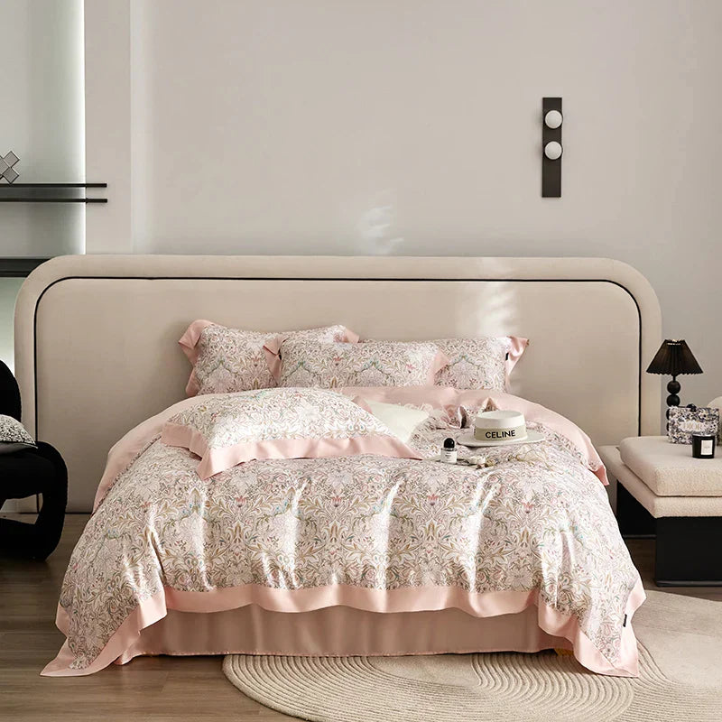 DecorBites™ Eucalyptus Fiber Bedding Set: Duvet Cover, Bed Sheet, Fitted Sheet, Pillowcases