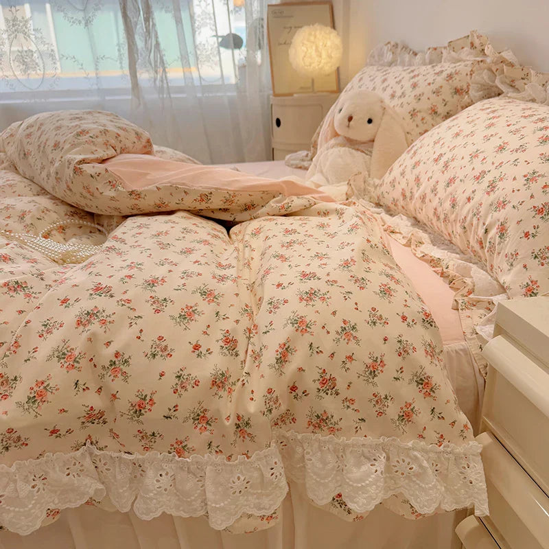Floral Lace Cotton Bedding