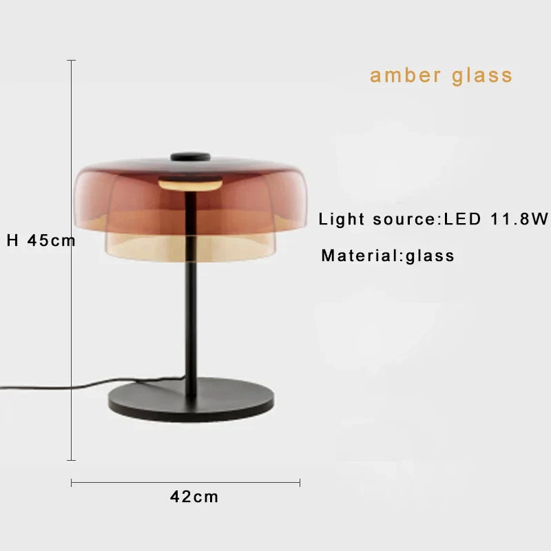 Decorbites™ Glas-Tischleuchte – Nordischer Stil Nachttischleuchte, einstellbare Helligkeit, minimalistisches Design