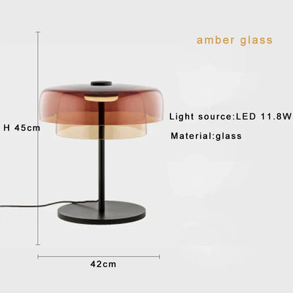 Decorbites™ Glas-Tischleuchte – Nordischer Stil Nachttischleuchte, einstellbare Helligkeit, minimalistisches Design
