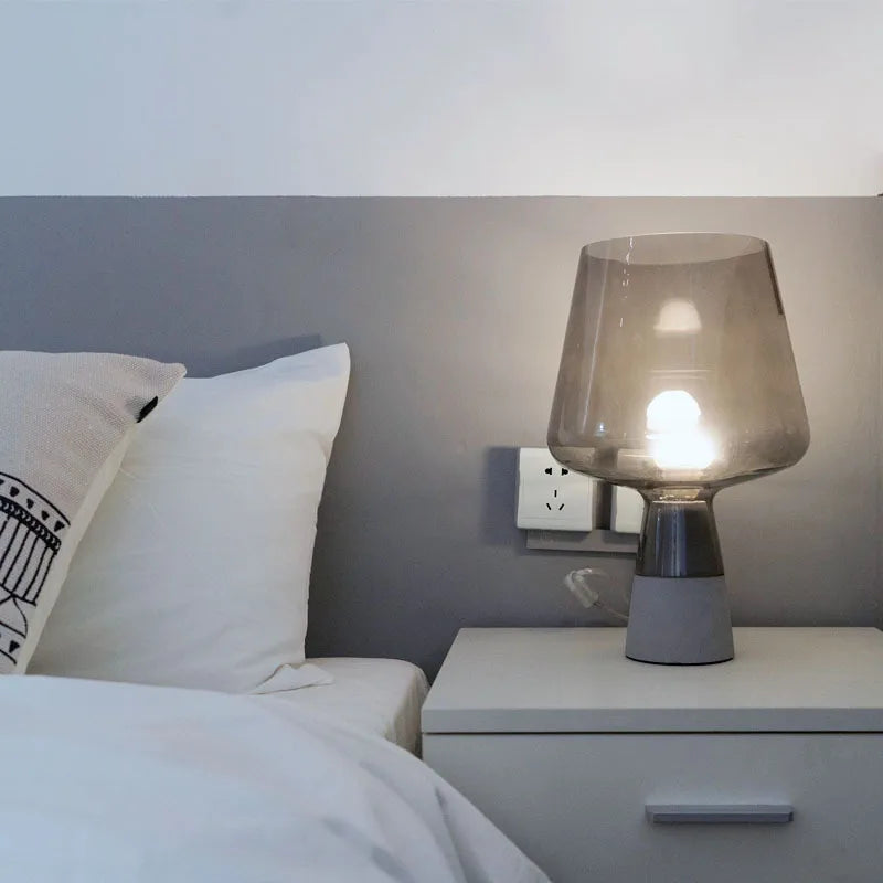 Decorbites™ Leimu Zement-Tischleuchte - Moderne industrielle Glas-Schreibtischlampe
