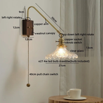 Decorbites™ Glas-Kupfer-LED-Wandleuchte Moderne Treppenbeleuchtung