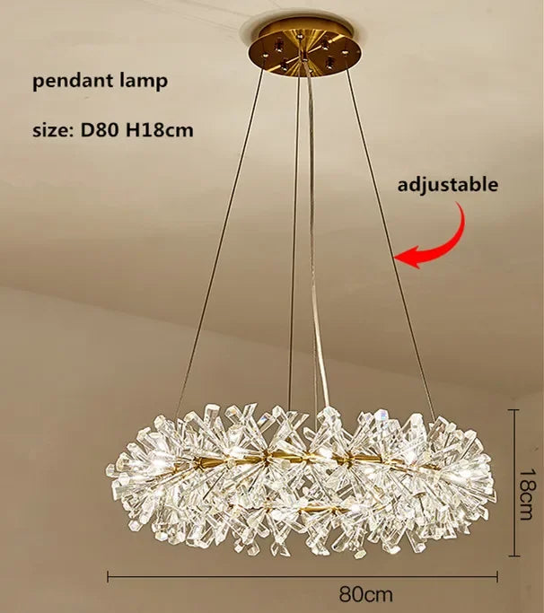 Decorbites™ Kristallblumen-Kronleuchter: Moderne nordische Luxus-LED-Deckenleuchte für das Wohnzimmer