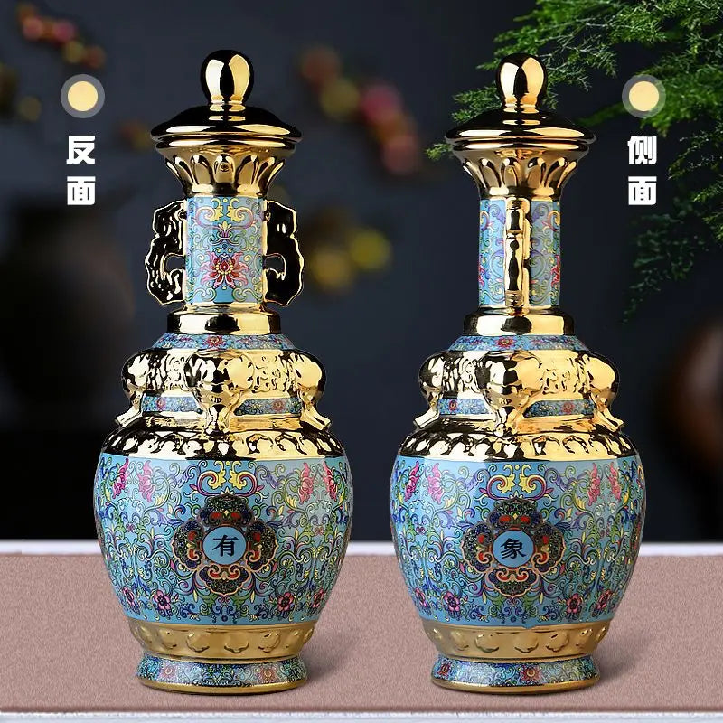 Decorbites™ Jingdezhen Keramik-Weinflasche 5 kg hochwertiges versiegeltes Set Weißweinkrug