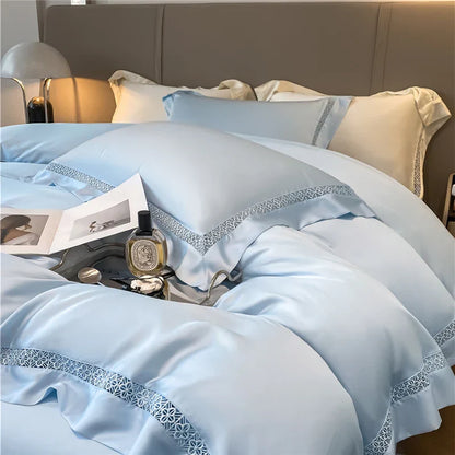 Decorbites™ Eukalyptusfaser-Spitzen-Bettwäsche-Set für weichen, seidenweichen und kühlen hautfreundlichen Komfort