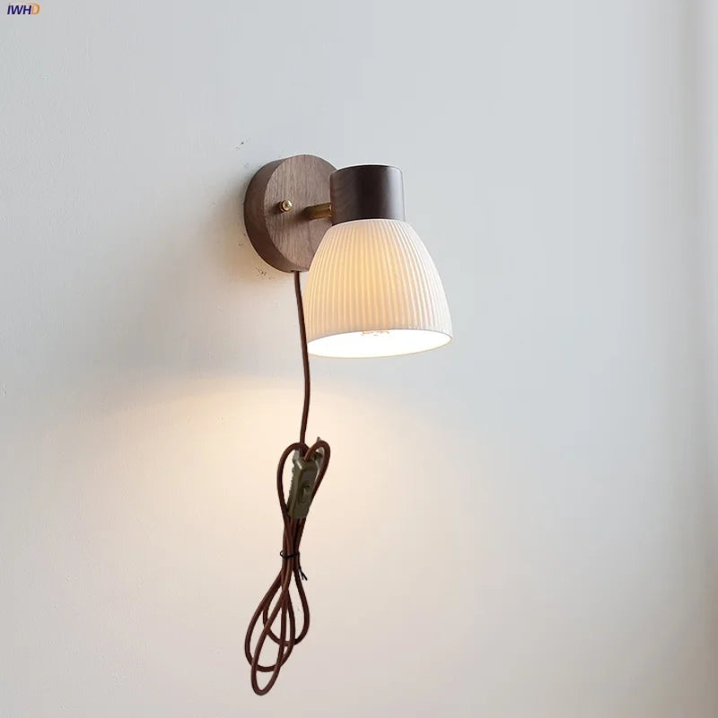 Decorbites™ LED-Wandleuchte Modern Nordisch Drehbare Leselampe Weiß Keramik Holz