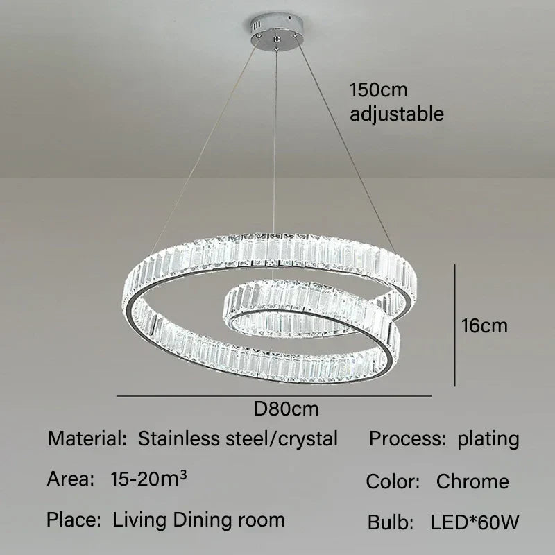 Decorbites™ Crystal-LED-Pendantleuchten: Moderner Luxus-Kronleuchter für Wohn- und Esszimmer
