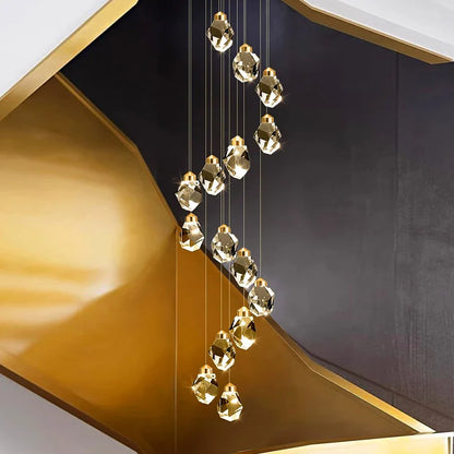 Modern Crystal Staircase Chandelier Pendant Light