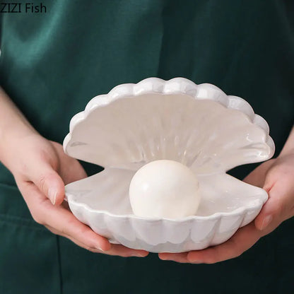 Decorbites™ Traumpalperlen-Keramiklampe Schreibtischdekoration Moderne Heimdekoration Ornamente Muschelaufbewahrungsbox