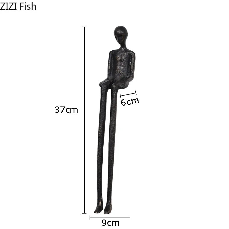Decorbites™ Schwarze Charakter-Metallstatue Schreibtisch-Dekoration Skulptur Heimdekoration Figur Kunstwerk
