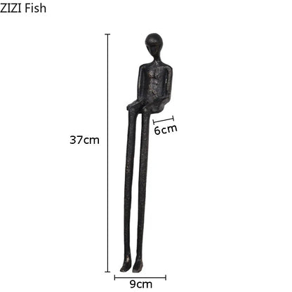 Decorbites™ Schwarze Charakter-Metallstatue Schreibtisch-Dekoration Skulptur Heimdekoration Figur Kunstwerk