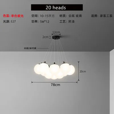 Decorbites™ Glas-Kugeln LED-Hängeleuchten für Teenager-Zimmer-Dekoration