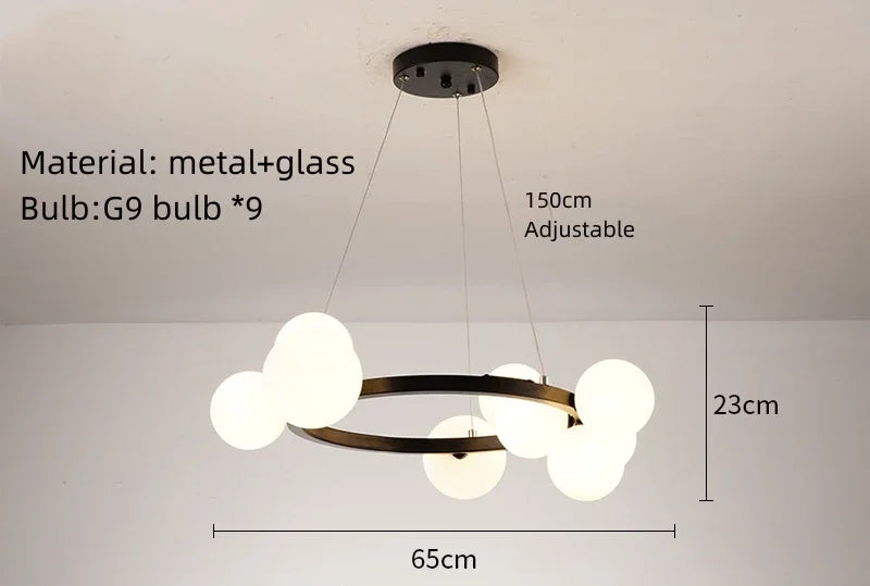 Decorbites™ Glasleuchter G9 Hängeleuchte für Wohnzimmer- und Schlafzimmerdekoration
