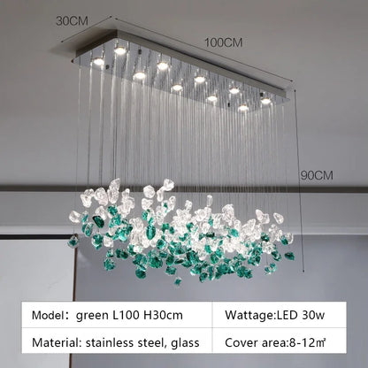 Decorbites™ Glas-Stein-Kronleuchter: Moderne Luxus-LED-Pendantleuchten für Esszimmer-Kunstdekoration