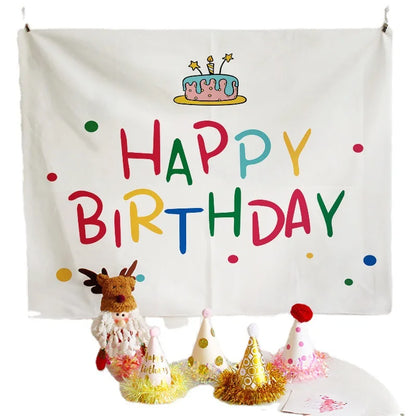 DecorBites™ Birthday Wall Tapestry Decoration Party Bedroom Hanging Cloth