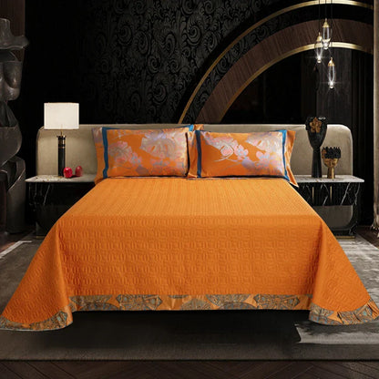 DecorBites™ Egyptian Cotton Silk Jacquard Bedding Set for Queen King Size Linens