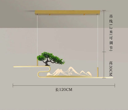 Decorbites™ Acryl-Berggipfel-Hängeleuchten für chinesisches Wohnzimmer, Arbeitszimmer, Zen-Restaurant