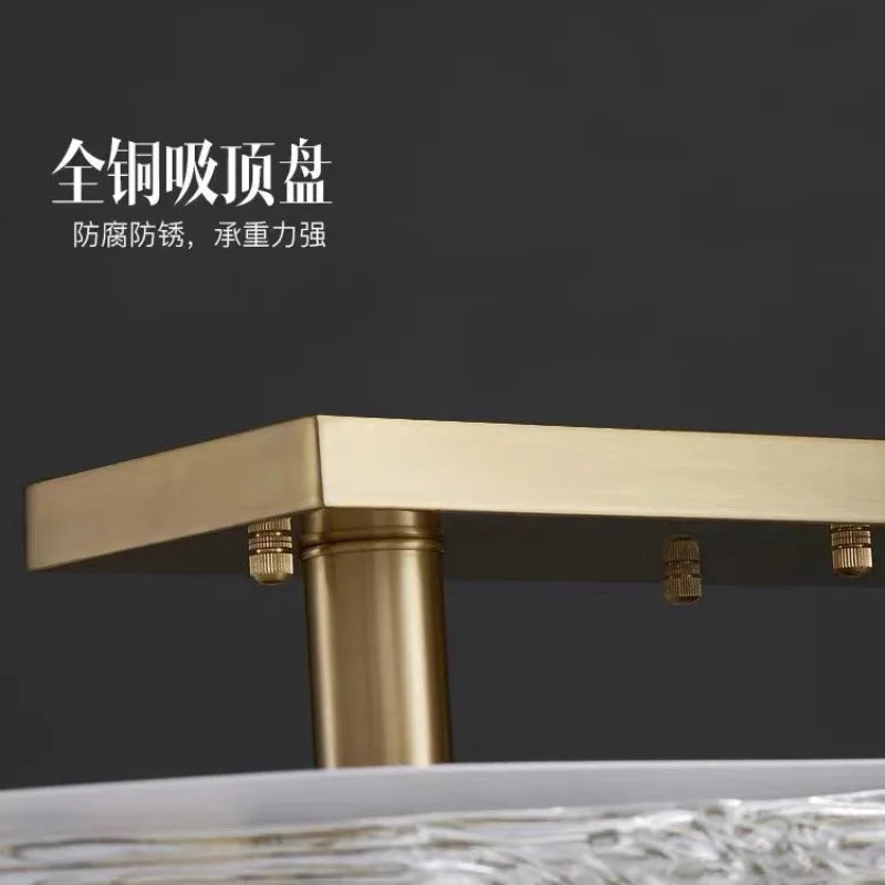 Gold Glass Suspension Chandelier
