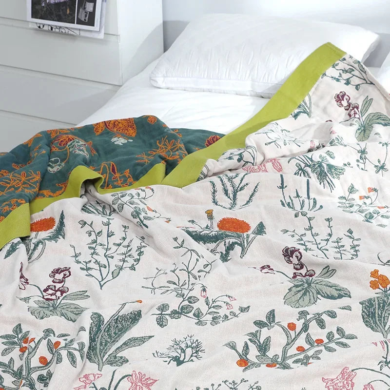 Decorbites™ Baumwolldecke für Freizeit: Luxuriöse weiche Decke für den Sommer, Überwurf für Einzel-/Doppelbett, Sofatuch – Nordisches Wohnaccessoire
