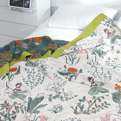 Decorbites™ Baumwolldecke für Freizeit: Luxuriöse weiche Decke für den Sommer, Überwurf für Einzel-/Doppelbett, Sofatuch – Nordisches Wohnaccessoire