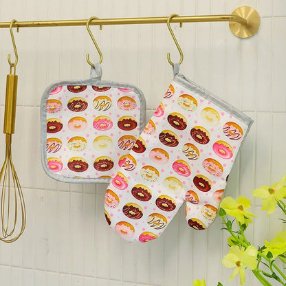 Decorbites™ Baumwoll-Küchen-Back-Mikrowellen-Handschuhe für hitzebeständige Back-Ofensicherheit