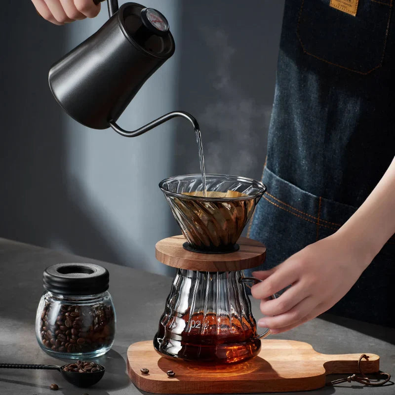 Decorbites™ Glas-Kaffeekocher: Handgefertigter Topf zum Teilen, Filterbecher und Teekanne